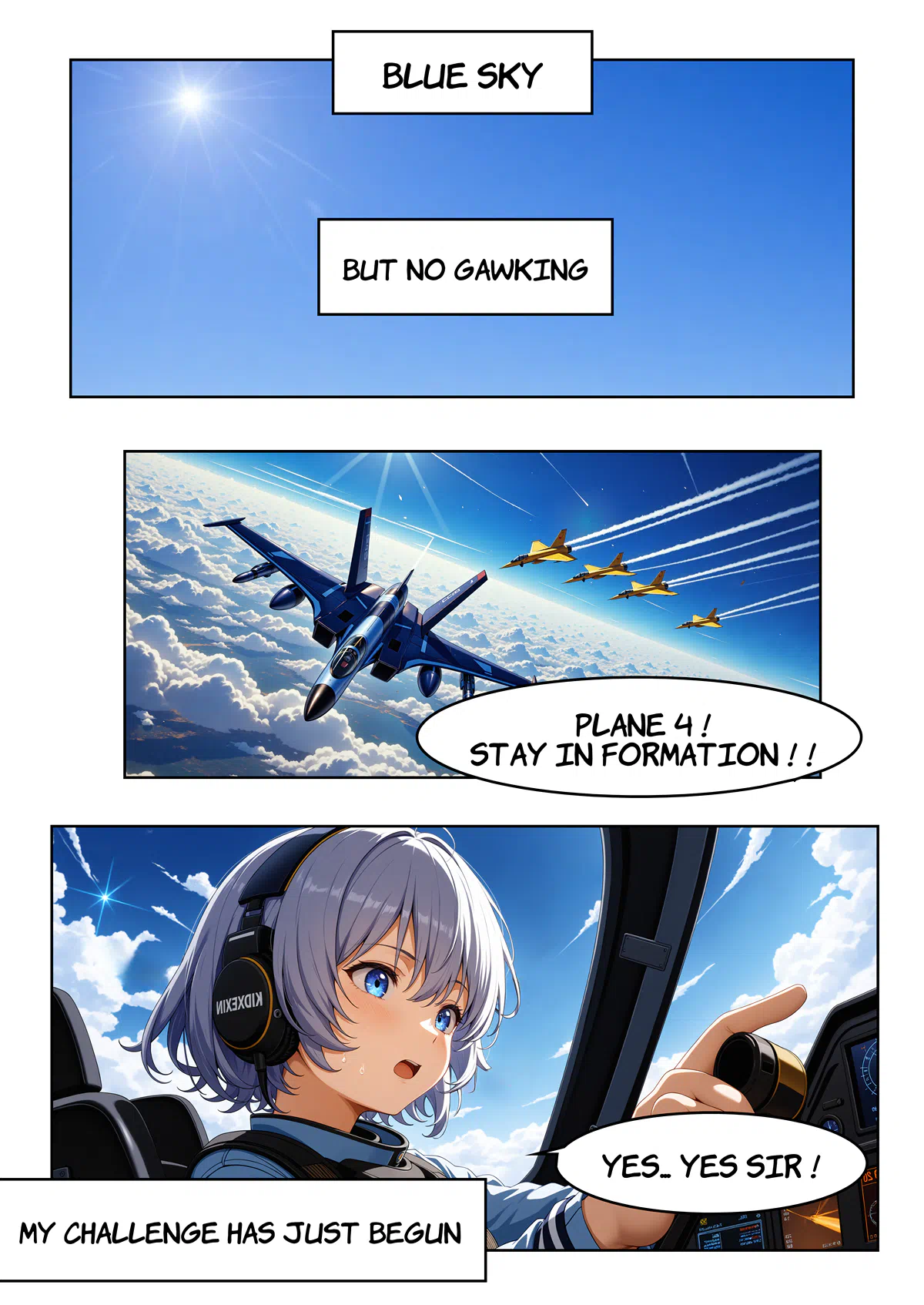 Four-frame comic strip about a new female fighter pilot.png (3400×4800)