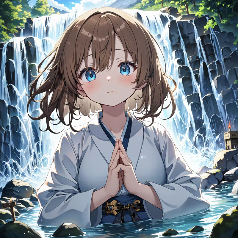 Anime illustration of a woman performing a waterfall 7.png (1600×1600)